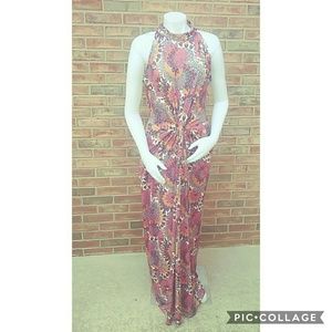 2xl printed halter top maxi dress